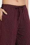 Zivame 2 Mile Fashion Knit Cotton Pyjama Set - Rum Raisin — thumbnail 8